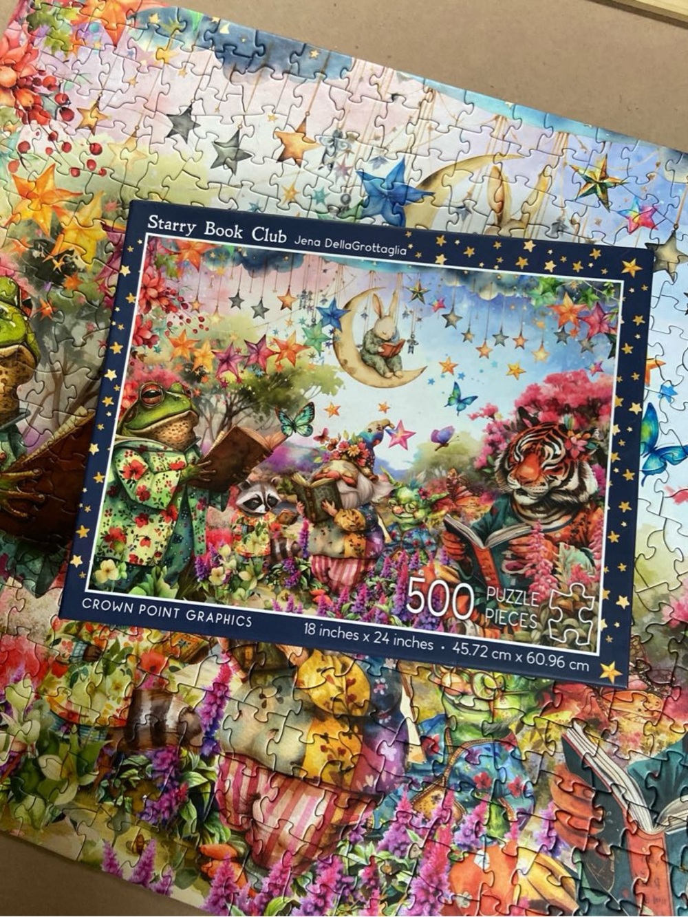 Starry Book Club 500-Piece Crown Point Graphics Puzzle 🎨 Jena DellaGrottaglia